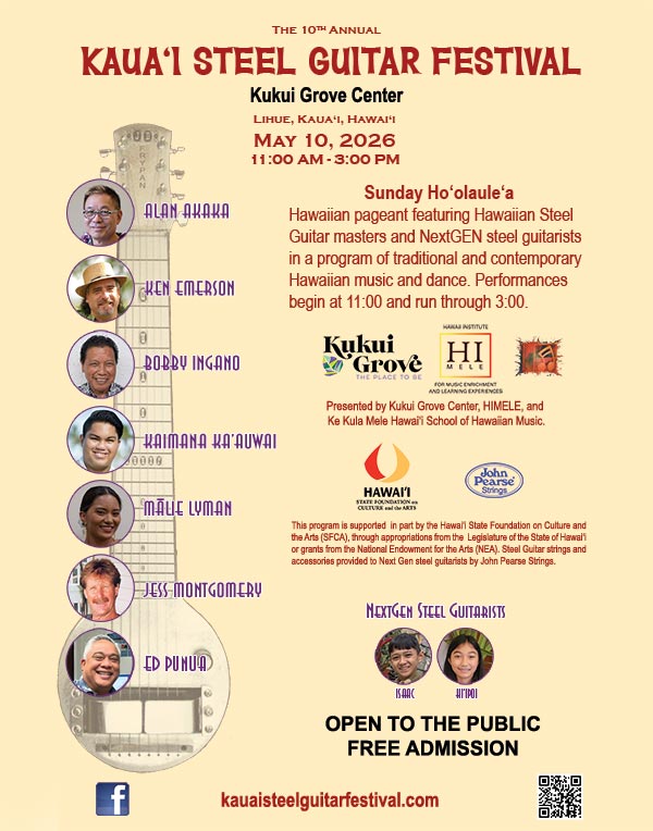 2026 Kaua&lsquo;i Steel Guitar Festival Poster